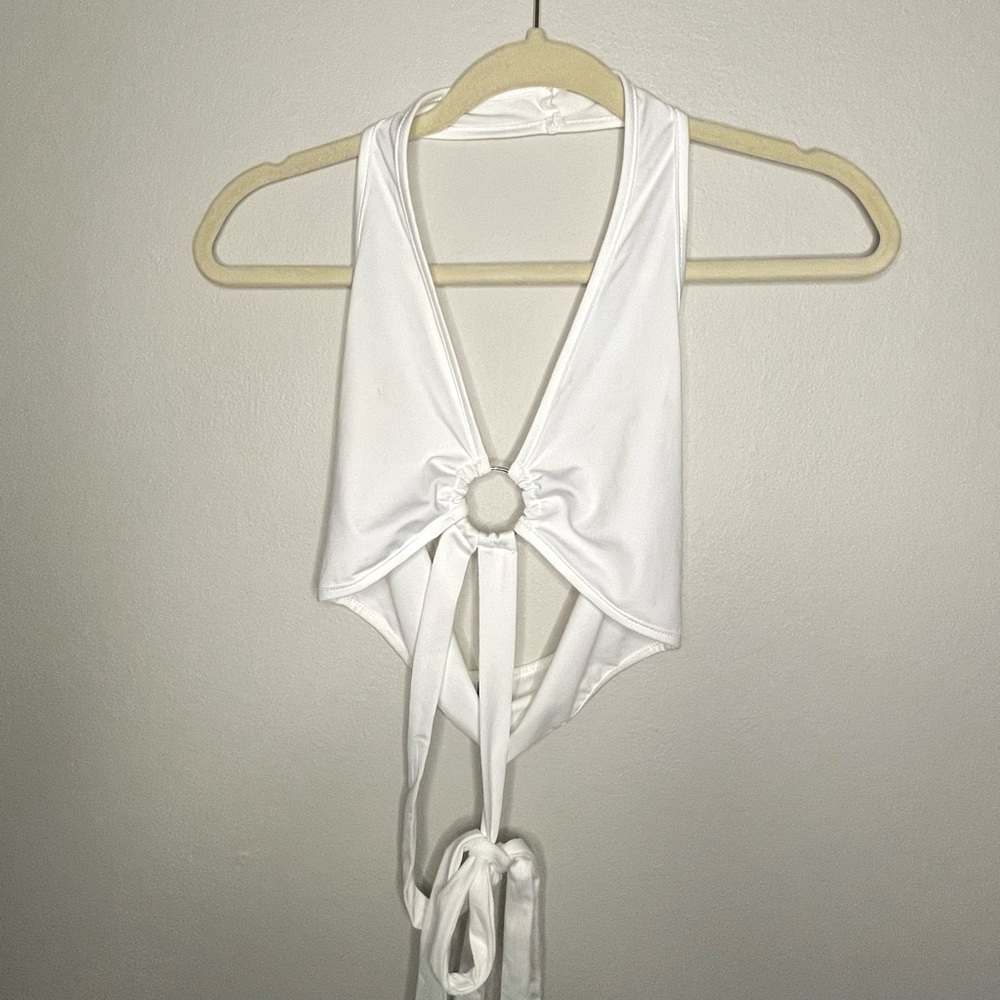 White halter bra top